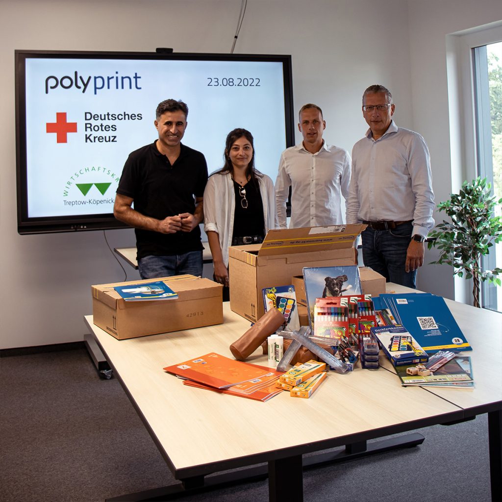 Spendenübergabe in der Polyprint GmbH